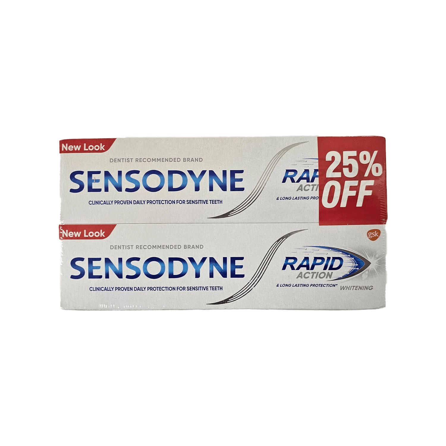 Sensodyne Rapid Action Whitening Toothpaste 2 x 75ml