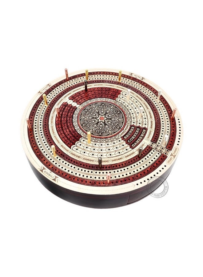 Continuous Cribbage Board - 4 Track Inlaid in Wenge Wood/Maple