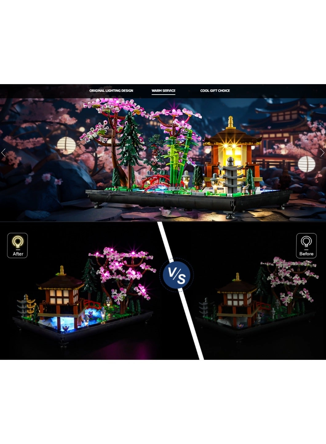 LED Light for Lego-10315 Icons Tranquil Garden Building Blocks Model