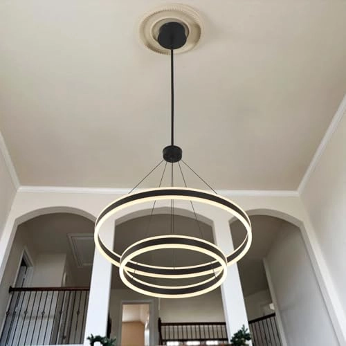 2 Lights Rings Chandelier - 76 inches