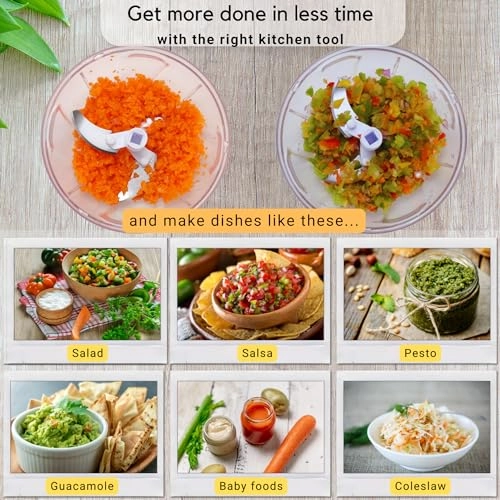 Manual Food Chopper - 2-Cup 2 blades