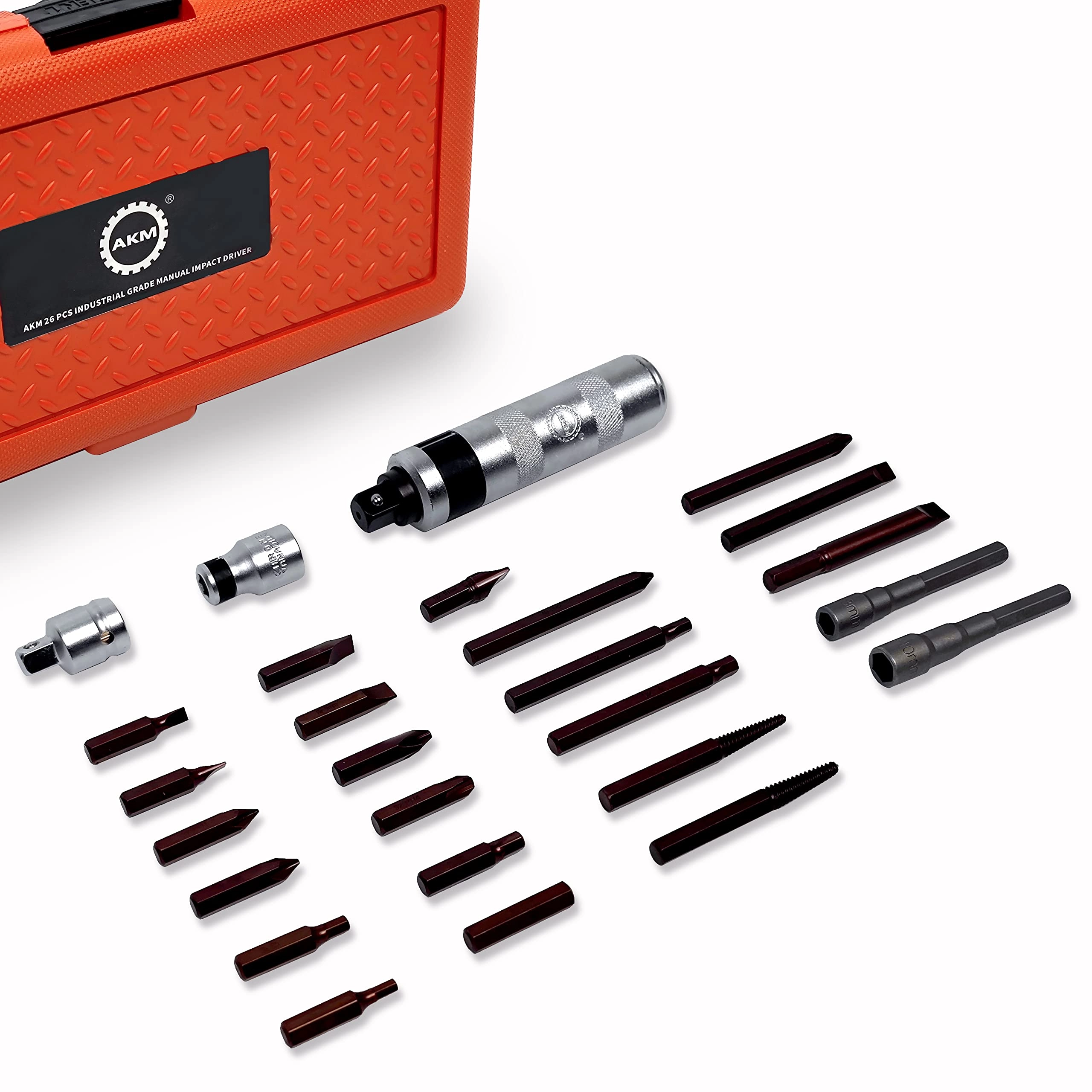 AKM Reversible Impact Driver Slotted and Phillips Screwdriver Set (26 Pcs)