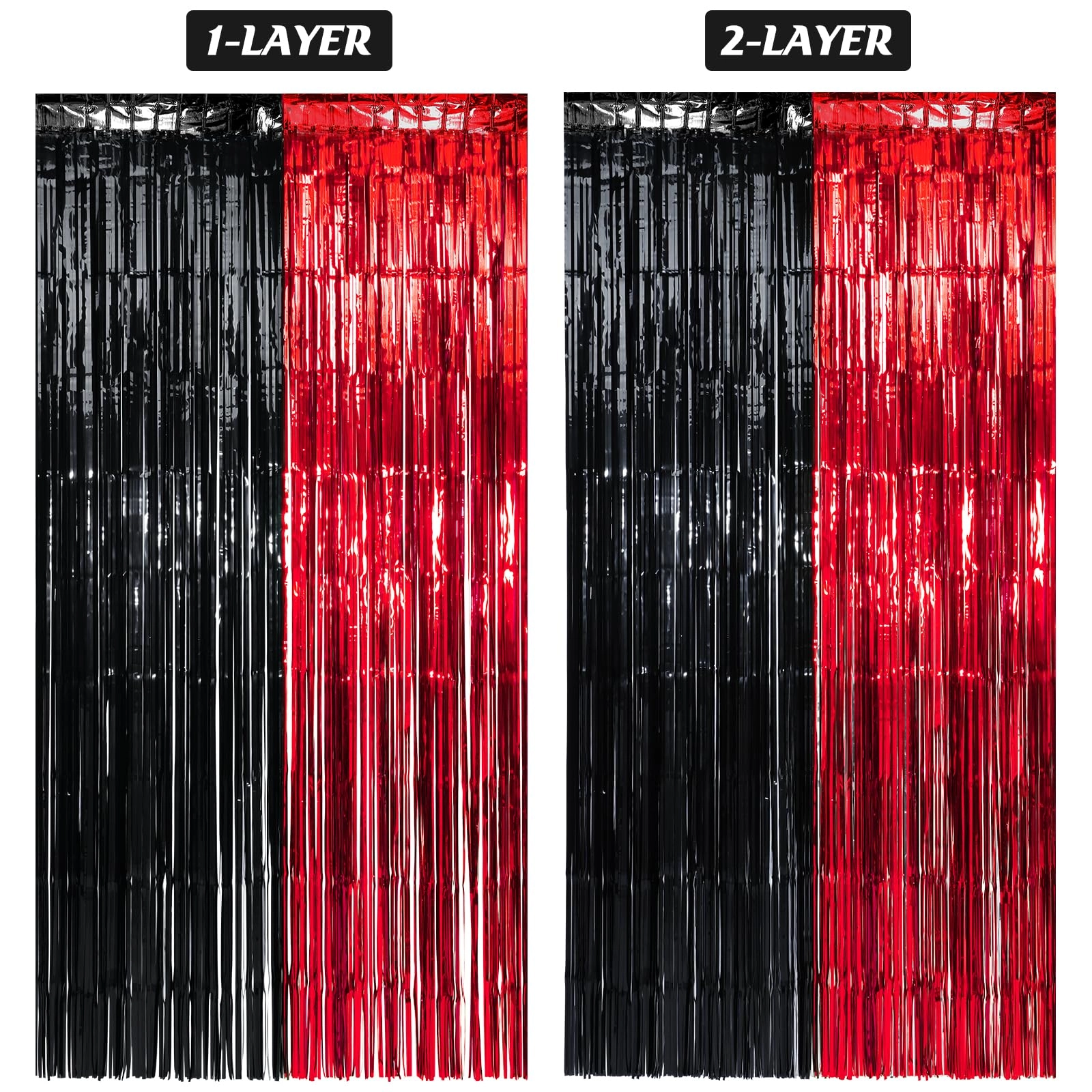 Foil Fringe Curtain - 3 Birthday Graduation Prom Wedding Pack