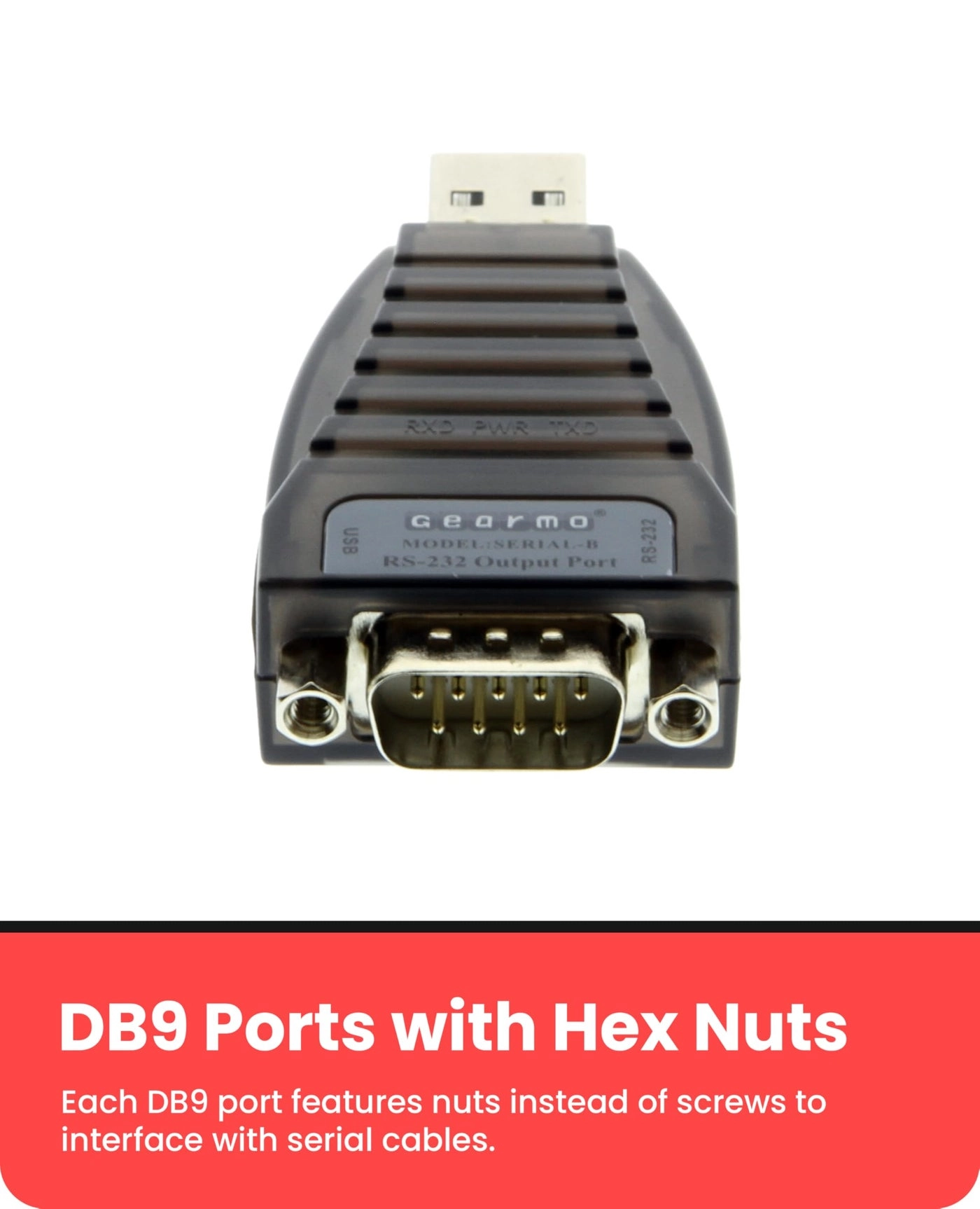 USB to Serial RS-232 Adapter - LED Indicators FTDI Chipset