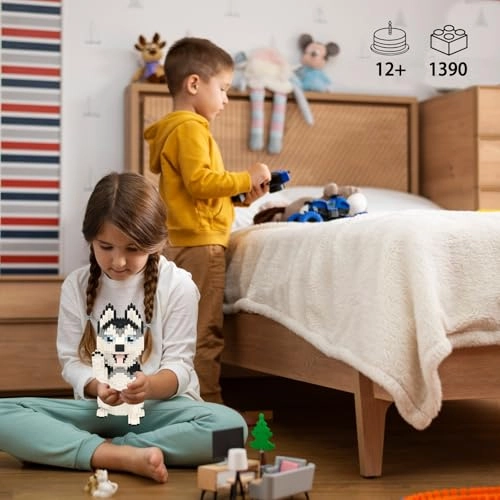 Micro Dog Building Blocks - Siberian Husky 2 1390 pcs