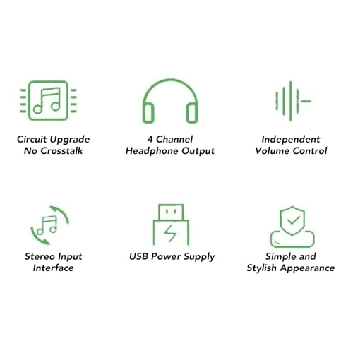 Headphone Amplifier - 4 Channel Independent Volume Control USB Powered