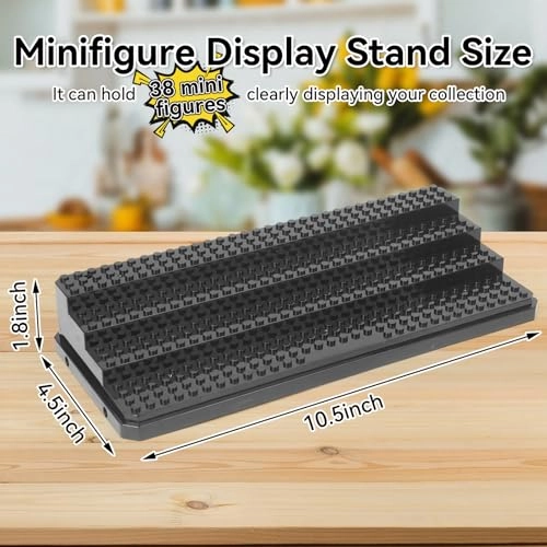 Minifigure Display Stand - 4-Tier Holds 38 Figures Black Pack