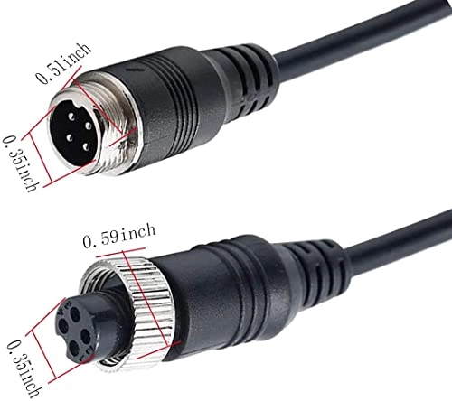 4-Pin Car Video Aviation Extension Cable - 3M/10FT Waterproof
