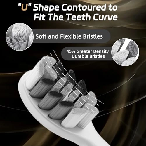 Oscillation&Vibration Sonic Electric Toothbrush - 10 Brush Heads 48000VPM 5 Cleaning Modes