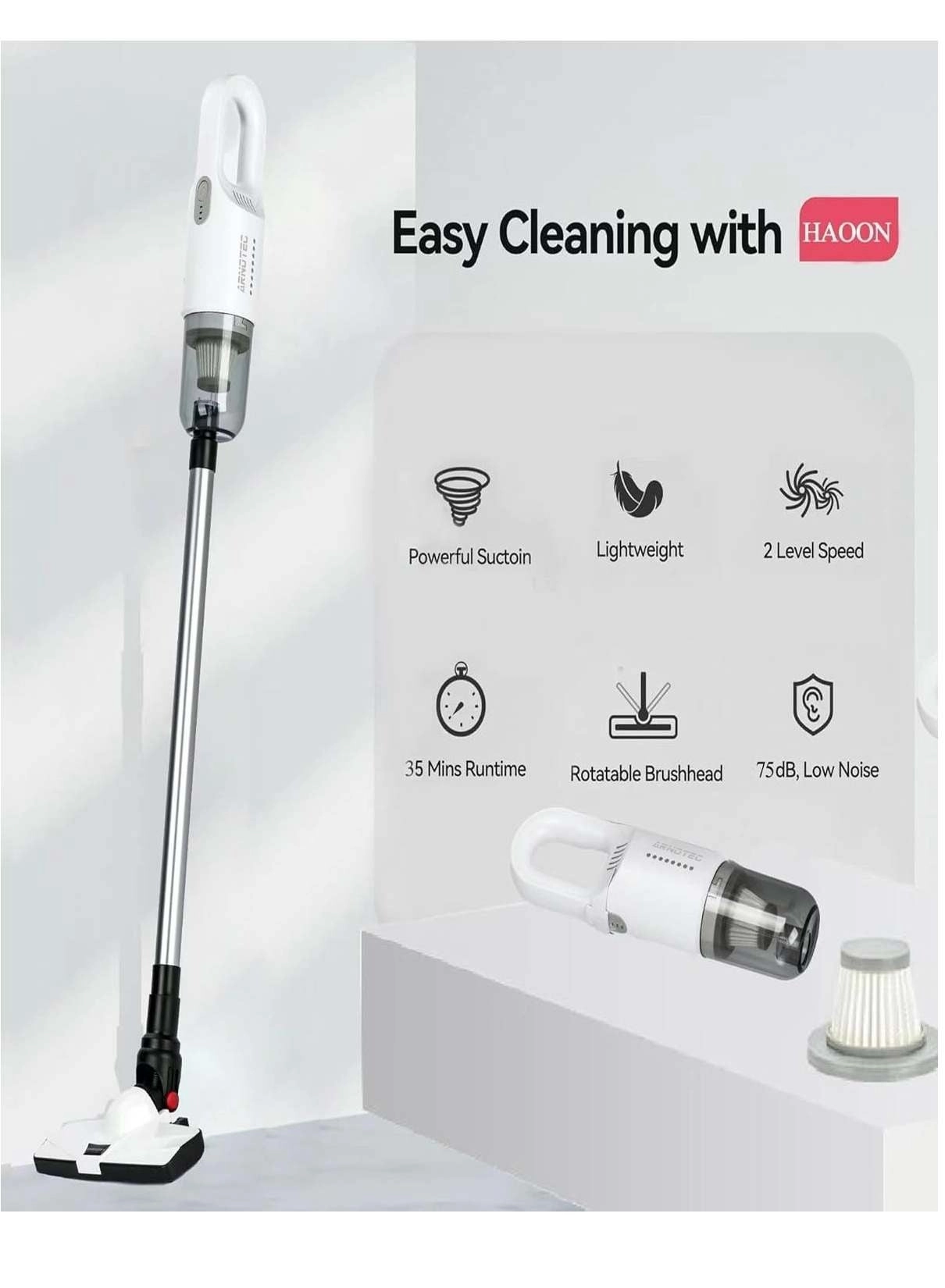 Handhed Cordless Vacuum Cleaner - 6,000 mAh