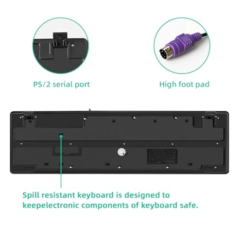 PS2 104 Keys Computer Keyboard - US Wired