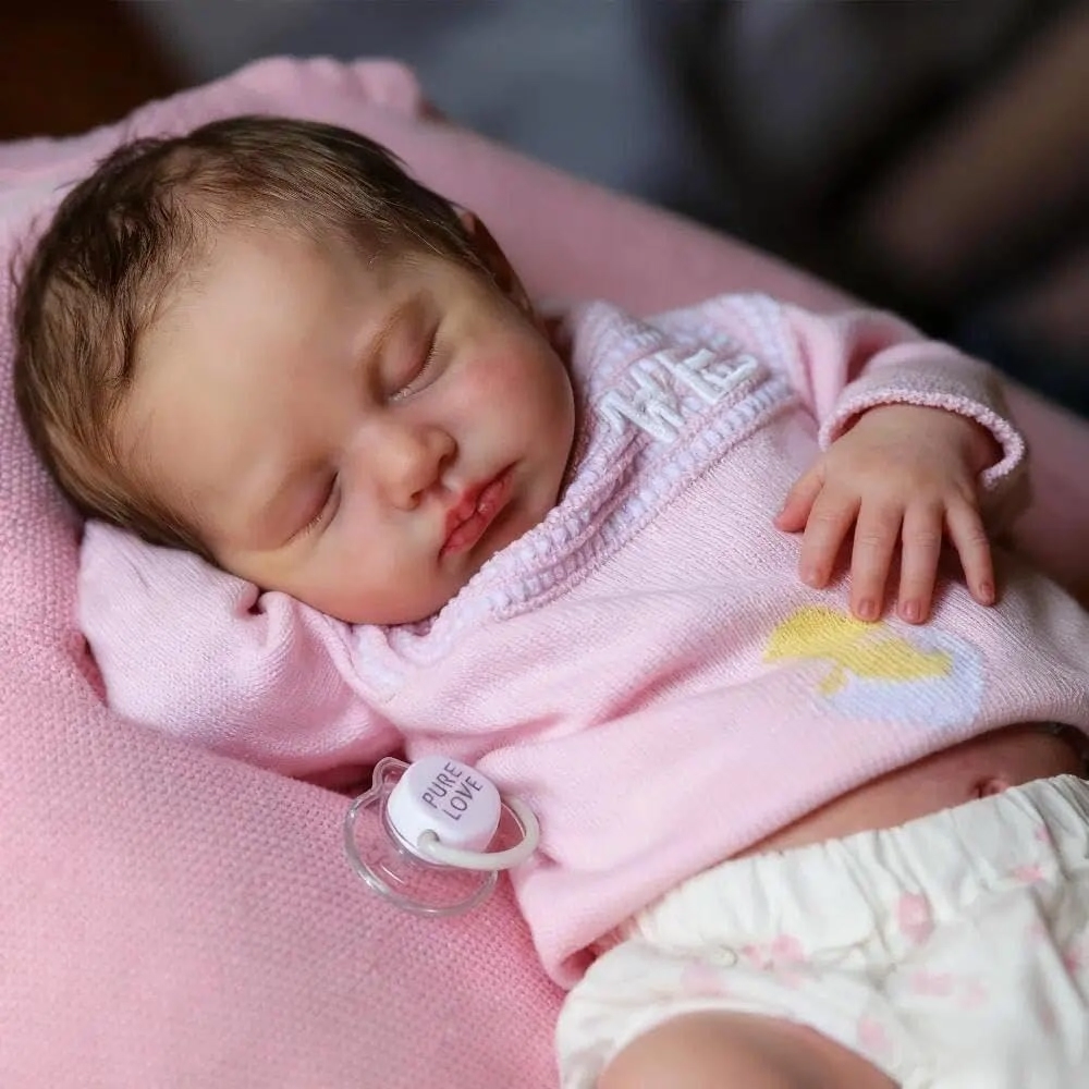 LOULOU Reborn Baby Doll - 20 Inch Soft Cloth Body & Vinyl Limbs Sleeping Ages 3+