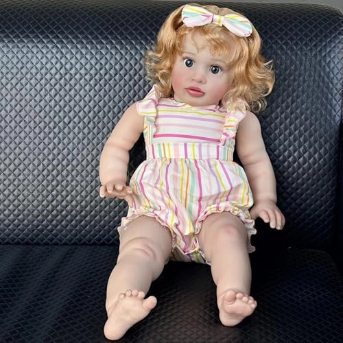 Pippa Reborn Baby Doll - 26 inch Cotton Vinyl Hand-rooted Curly Hair Ages 3+