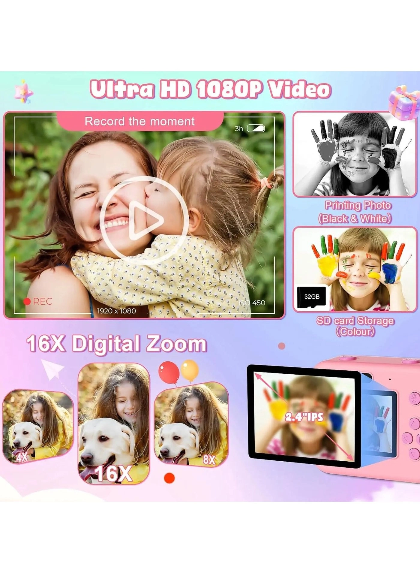 Instant Print Camera - 48MP 32GB Instant Print