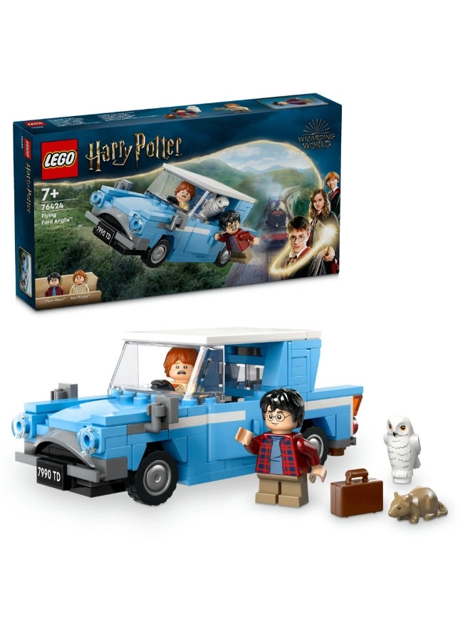 Harry Potter LEGO Flying Ford Anglia (76424) - Buildable model Ron Weasley minifigure Hedwig figure