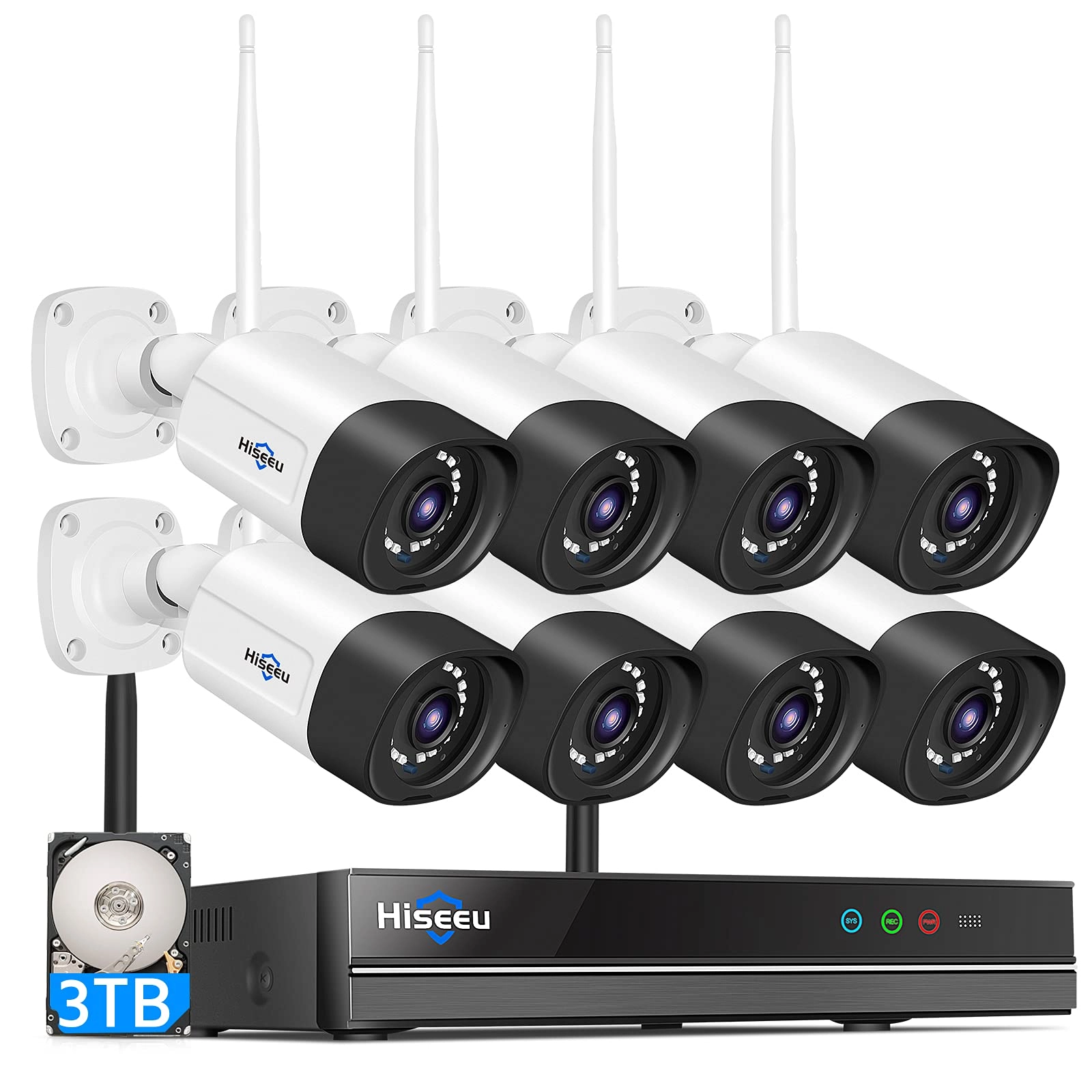Hiseeu WiFi-Pro 8 Cam-Kit - 8 16CH 5MP