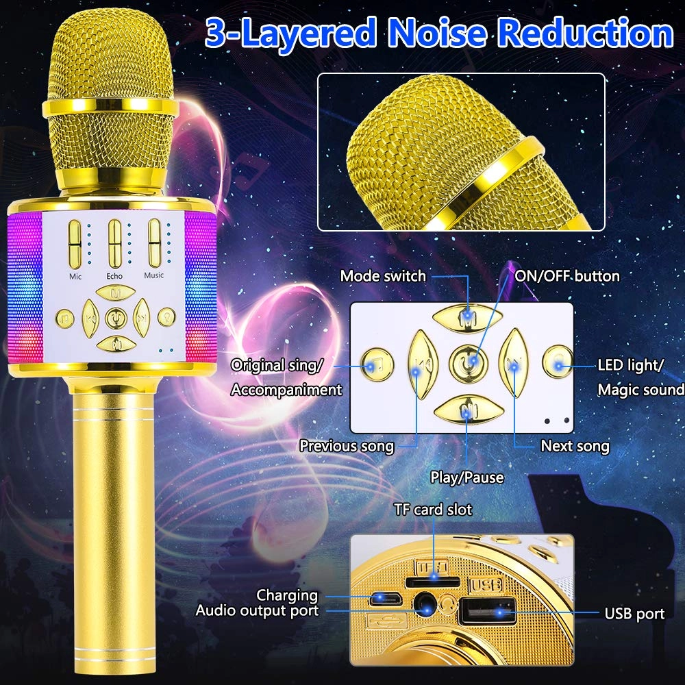 Karaoke Microphone - Handheld Bluetooth