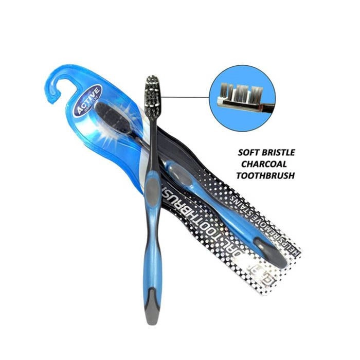 BEAUTY FORMULAS Charcoal Toothbrush - Charcoal-infused bristles 1-Piece Pack