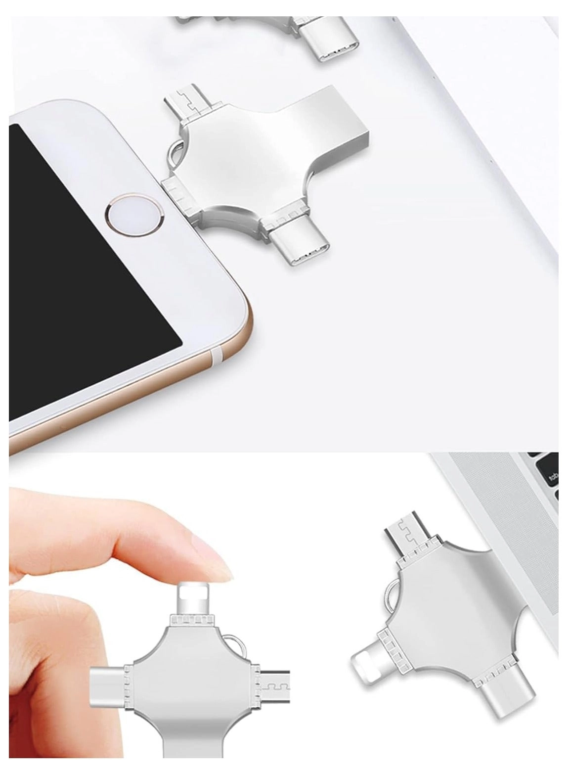 OTG 4 in 1 USB Flash Drive - USB 3.0 Lightning Type-C Micro USB 512GB