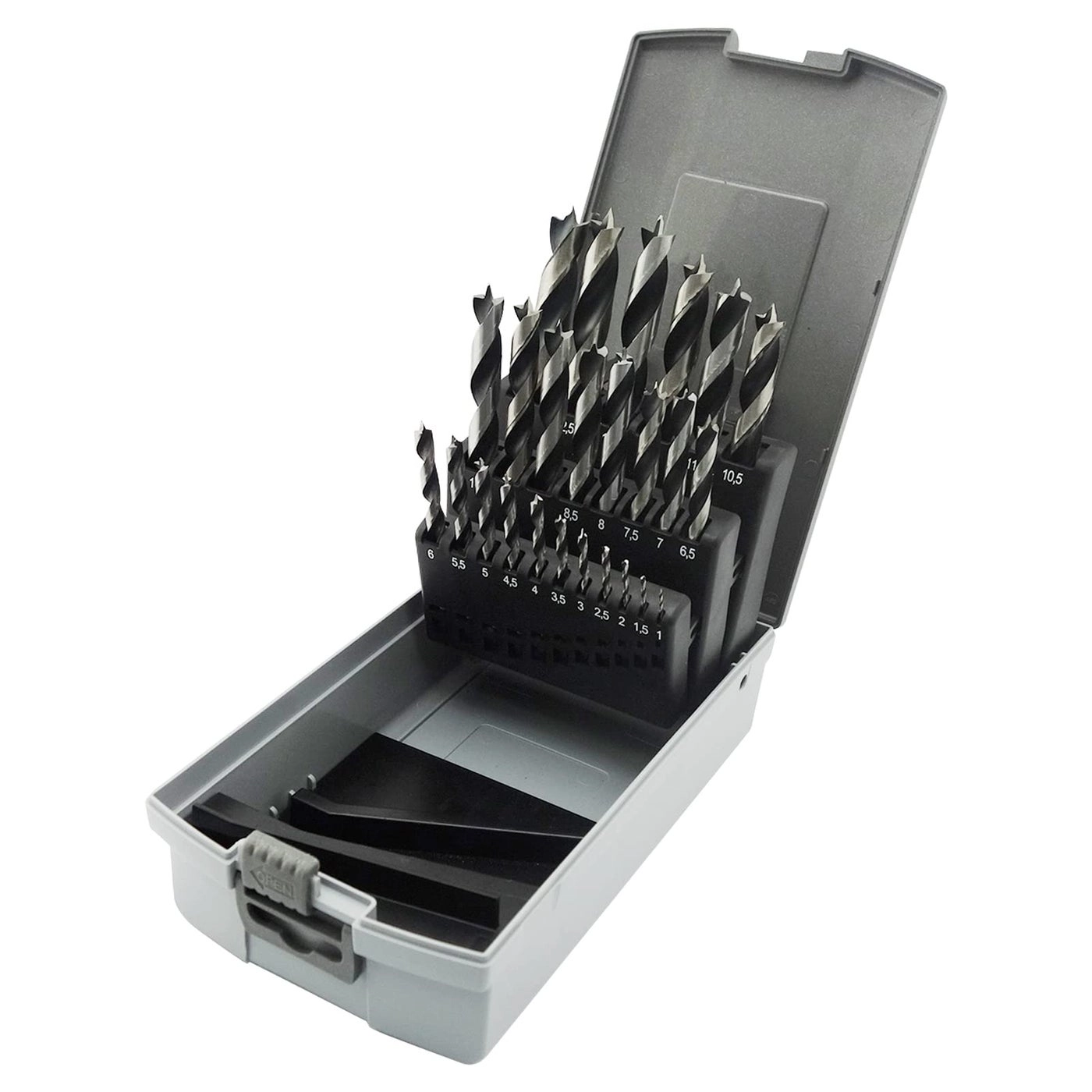 NORTOOLS Brad Point Wood Drill Bit Set - HCS 25 PCS 1.0-13mm