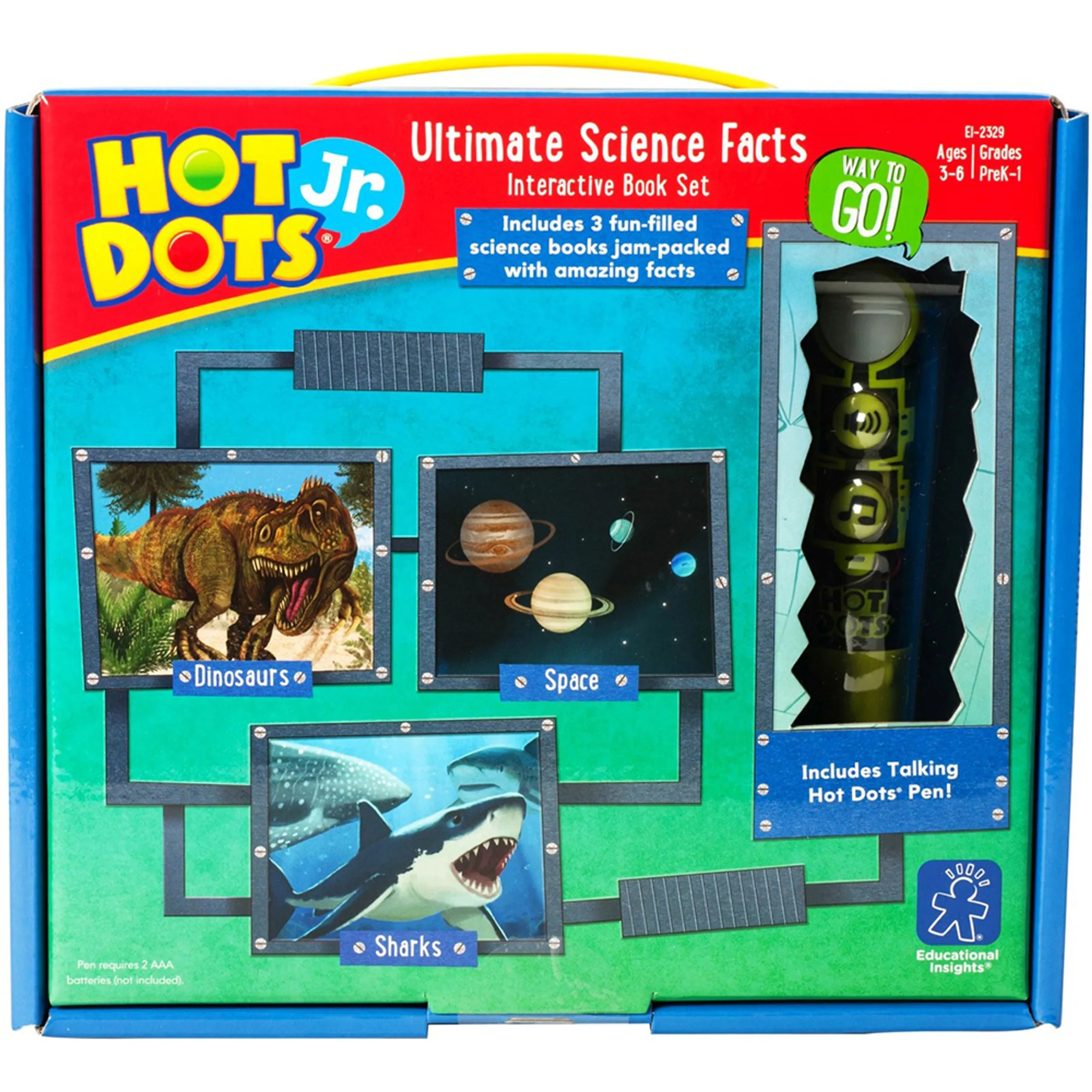 Learning Resources Hot Dots Jr. Ultimate Sciences Facts Dinosaurs, Sharks, Space - 3 to 6 years