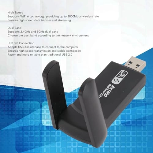 WiFi 6 Adapter - Dual Band 2.4GHz 5GHz USB 3.0 Wireless