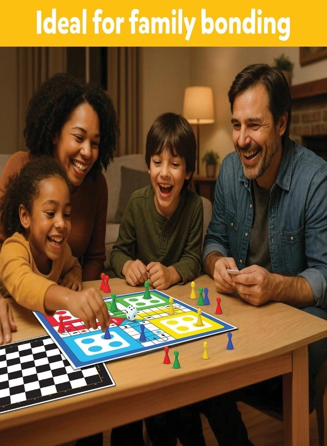 2 in 1 Ludo and Chess - Junior Size Foldable 11”x11” with Pawns