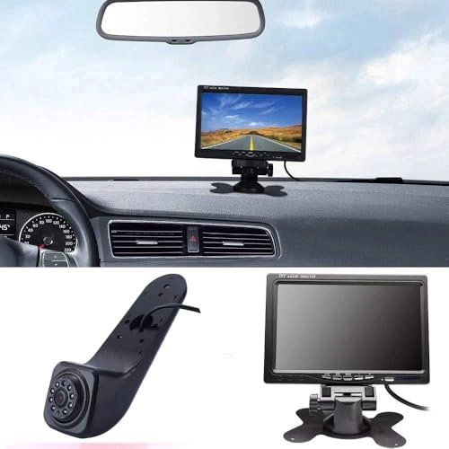 Rear View Mirror Monitor - 4.3 Inch Wired + Brake Light Camera - 1280 x 720 Night vision