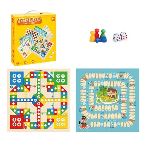 2-in-1 Chess Game - Double-Sided Wood & ABS