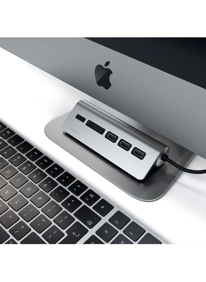 Slim Type C Aluminum USB Hub - 3xUSB 3.0 SD/MicroSD 5Gbps