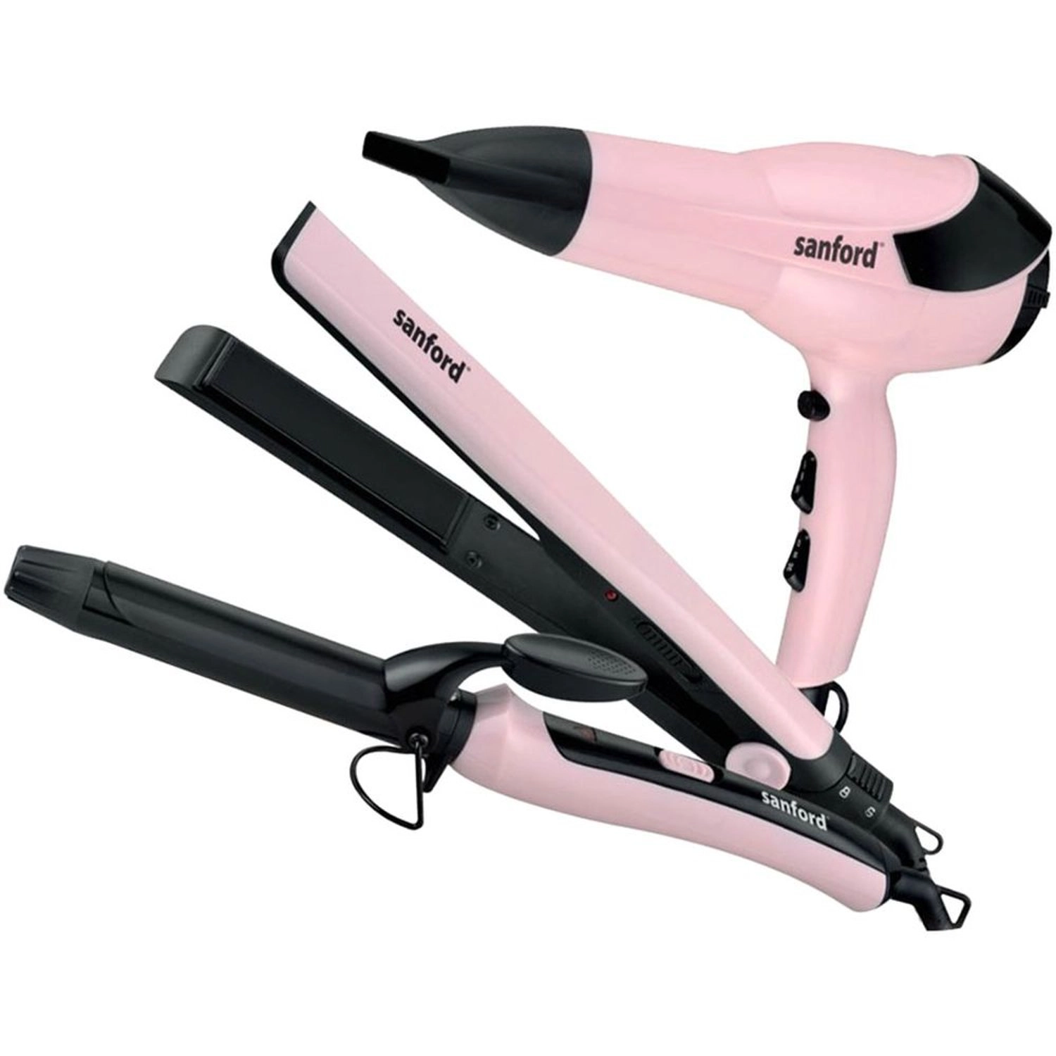 Sanford Hair Dryer - Cool shot + Straightener - Up to 200°C + Curler - 25mm