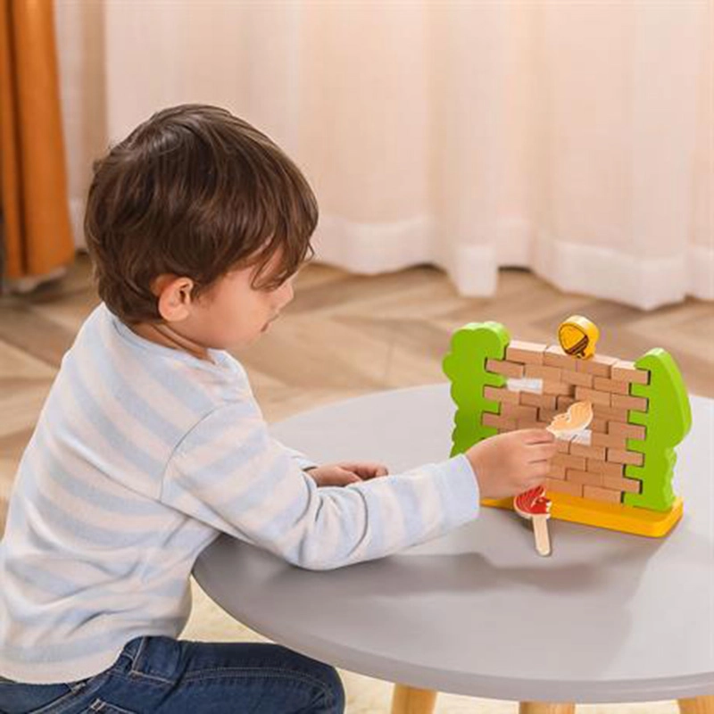 Wooden Wall Build & Topple Game