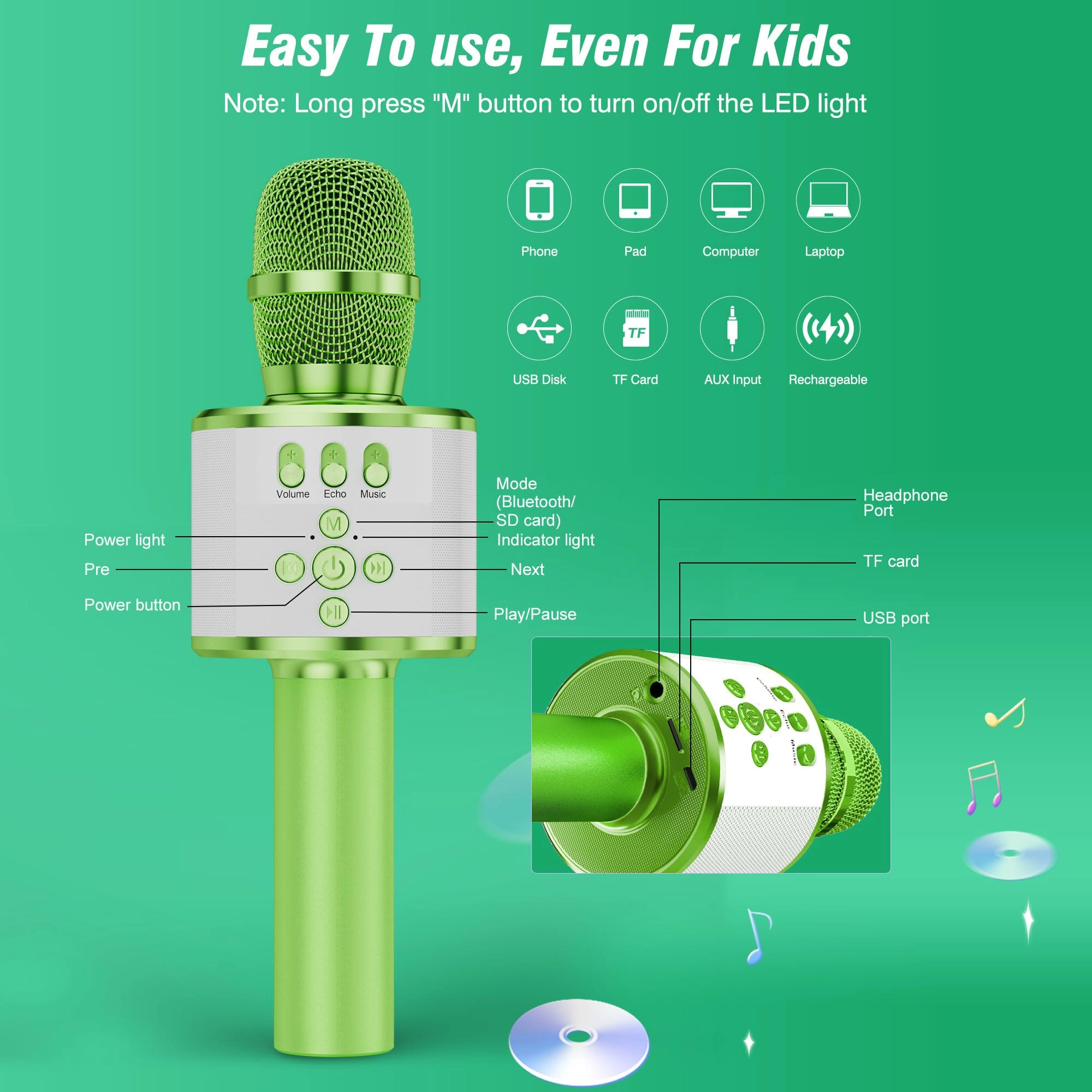 G20 - Karaoke Microphone Bluetooth Wireless