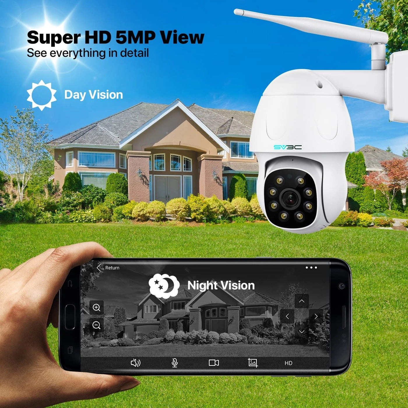 PTZ WiFi Security Camera 5MP