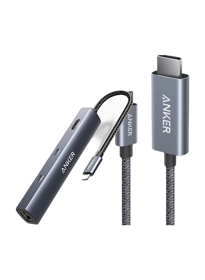 Anker PowerExpand 6-in-1 - 65W Power Delivery + USBC to HDMI Cord - 4K@60Hz