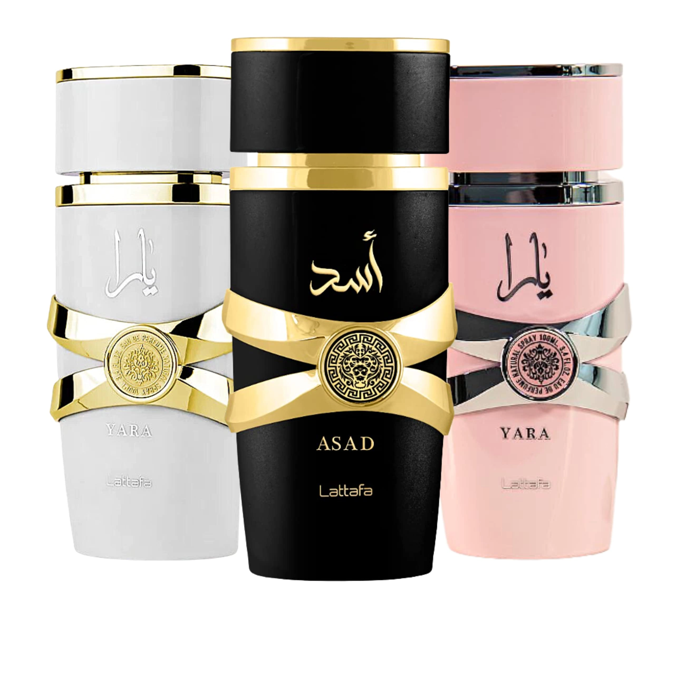 Lattafa Perfumes Yara + Yara Moi + Asad - Eau de Parfum 3 Piece
