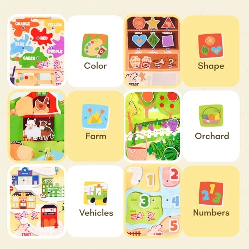 Busy Book - 1 2 3 4 5 Year Old 13 pieces