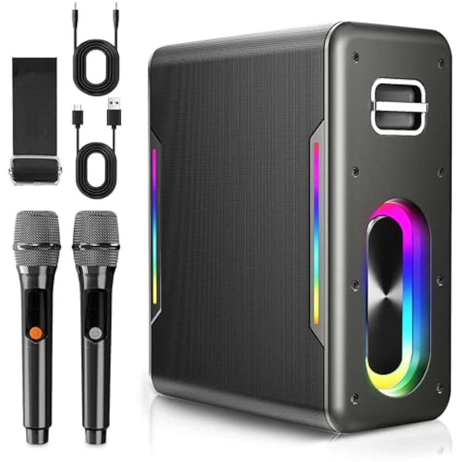 Karaoke Machine - 2 Wireless Microphones 10W