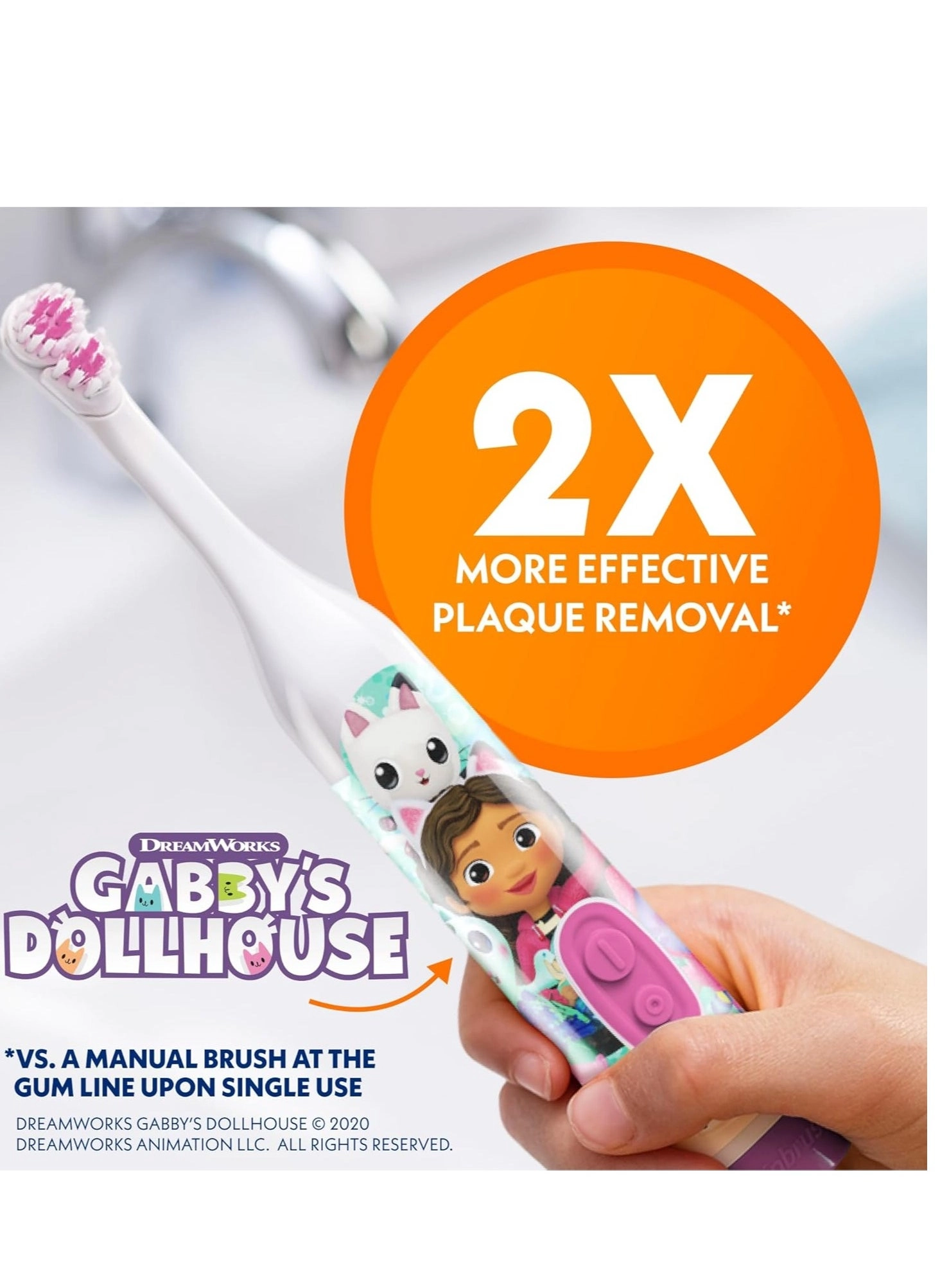 Gabby'S Dollhouse Kids Electric Battery Toothbrush