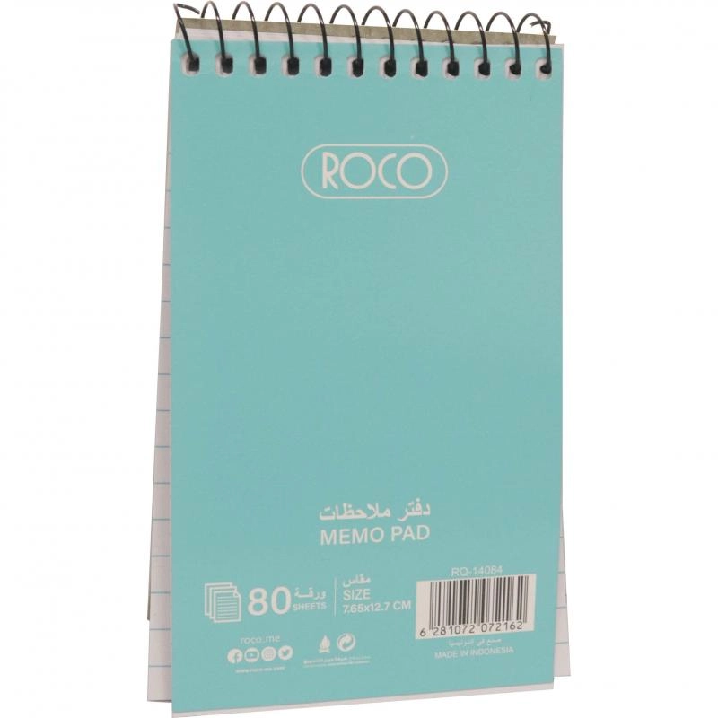 Memo Notebook A7 Spiral - Lined 60 Sheets