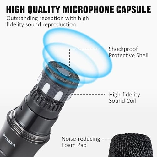 Rechargeable Handheld Wireless Microphone System - 2 Microphones UHF