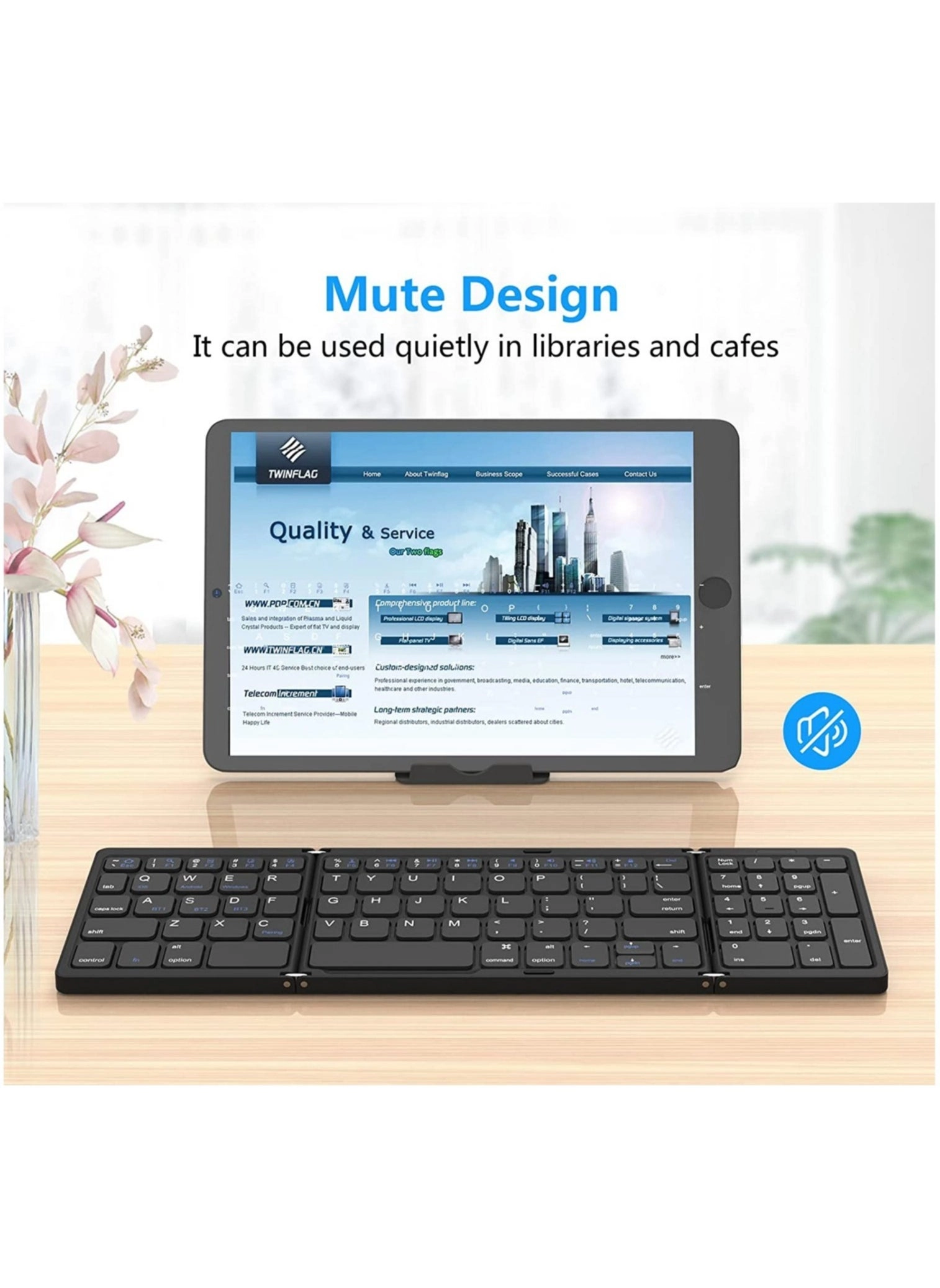 Foldable Bluetooth Keyboard - Numeric Keypad USB-C Rechargeable Bluetooth 5.1