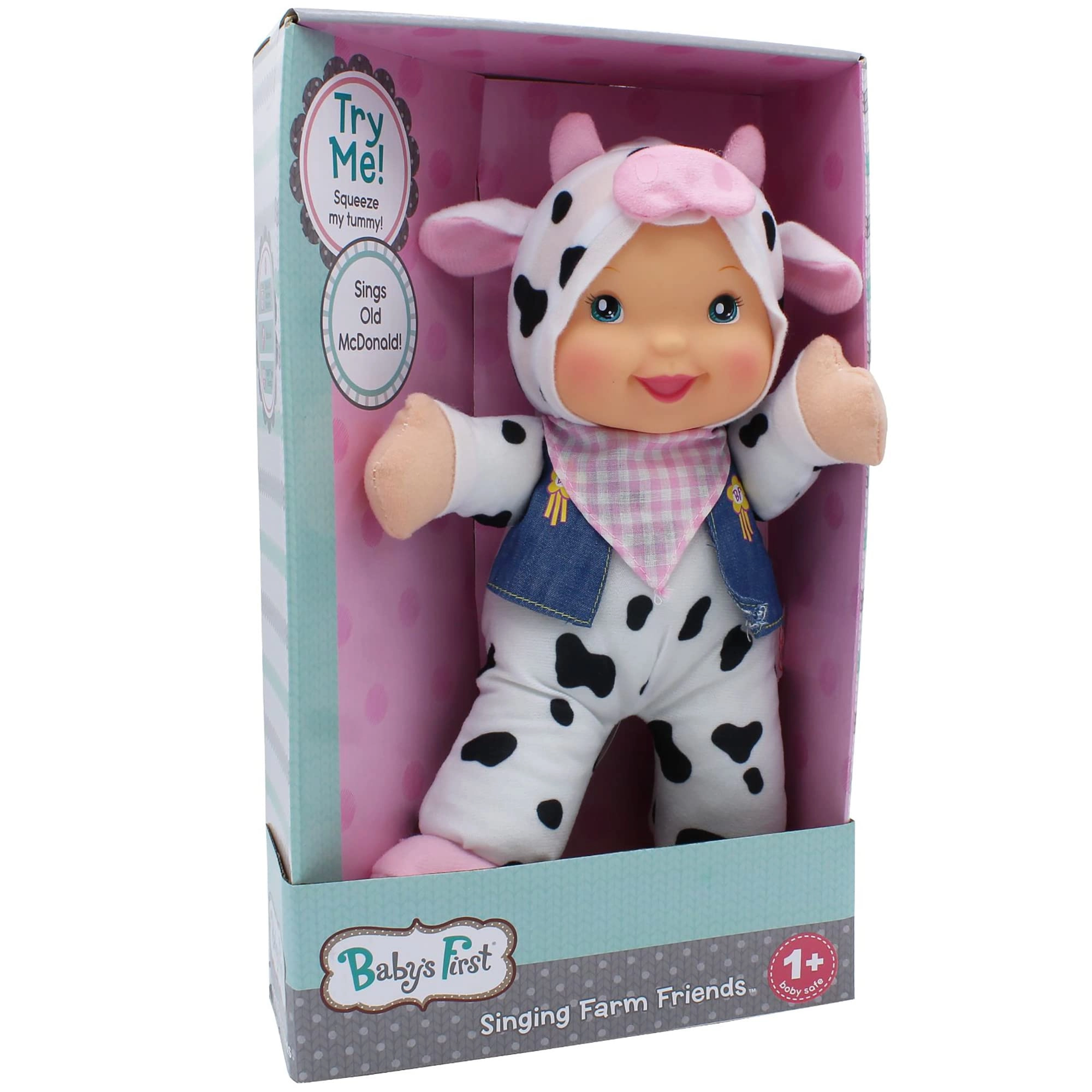 Baby's First Farm Animal Friends Cow - 12" Cotton plush Bi-Lingual