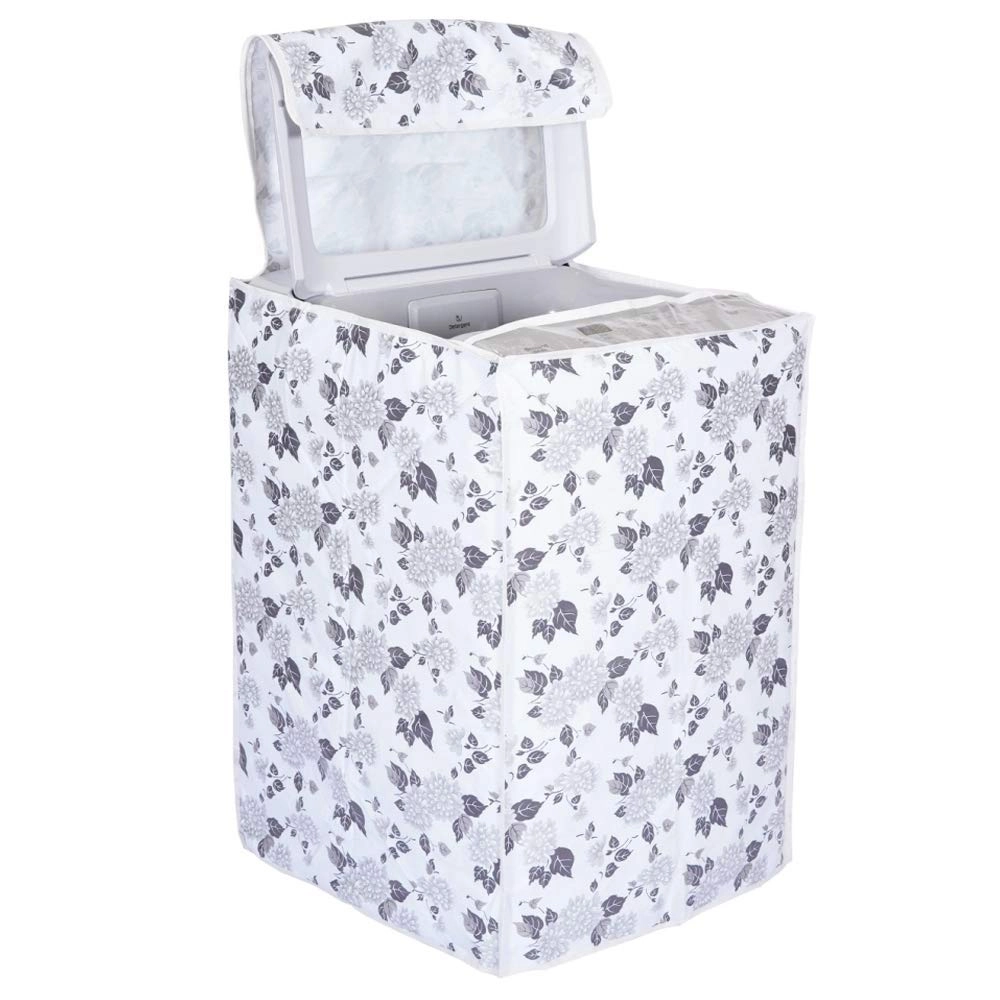 DALUCI Top Load Washing Machine Cover - 56X56X85cms Half White & Grey