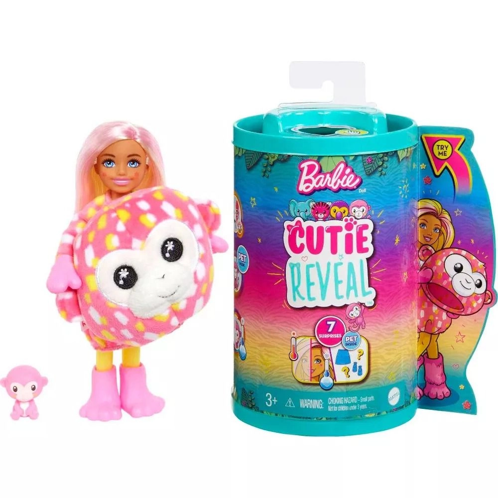 Barbie Cutie Reveal Chelsea - Pink Jungle Monkey