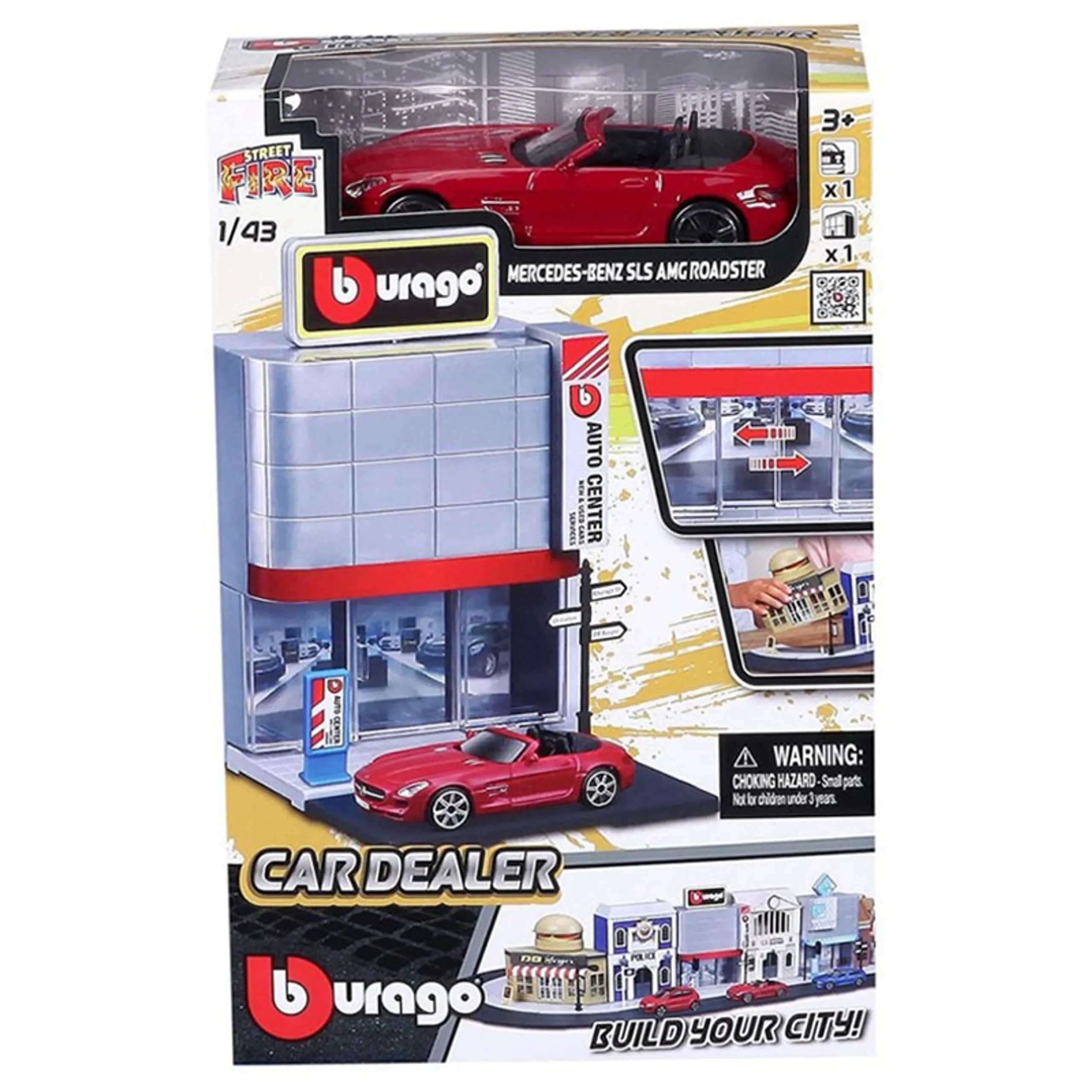 BBurago Intl Street Fire City Car Dealer Playset 1:43