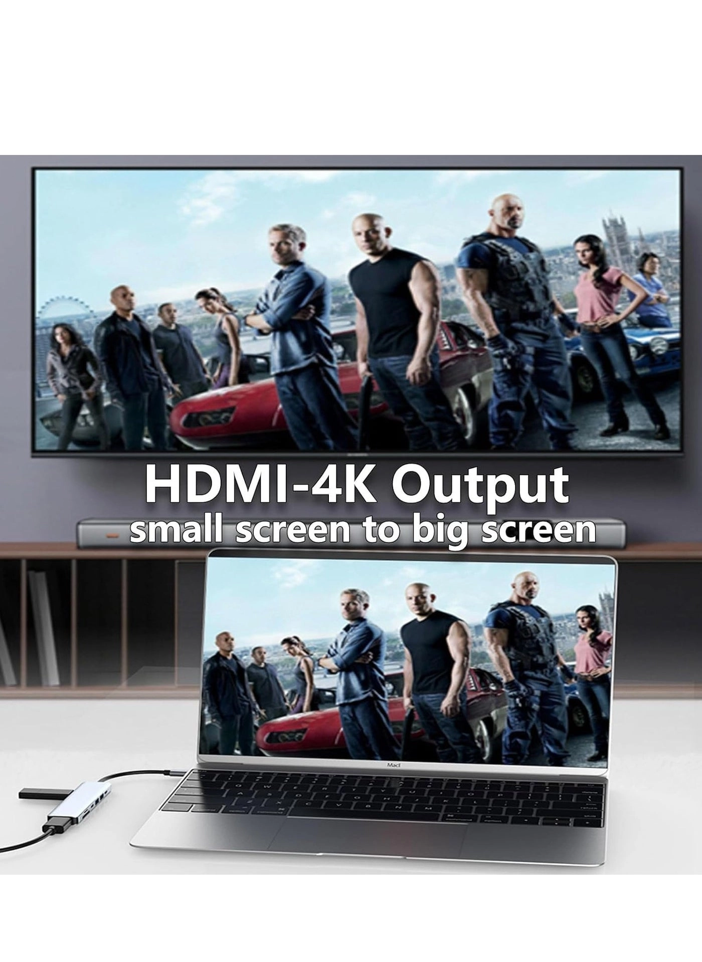 USB C Hub - 4K HDMI 100W PD SD/TF Card Reader