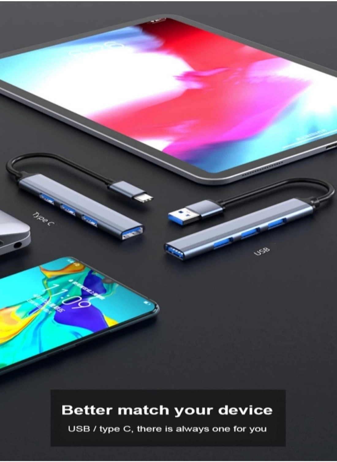 Ultra Slim USB 3.0 Hub - 4 Ports Silver