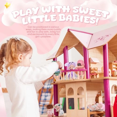 Reborn Baby Doll - 10 Pcs 4 Inch Animal Clothes Ages 3+