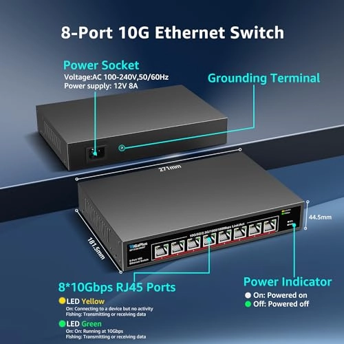 8X10G Switch Unmanaged 8-Ports